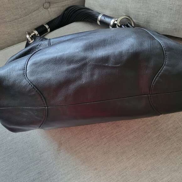 MICHAEL KORS SATCHEL HOBO SHOULDER BAG IN BLACK LEATHER - Picture 5 of 13